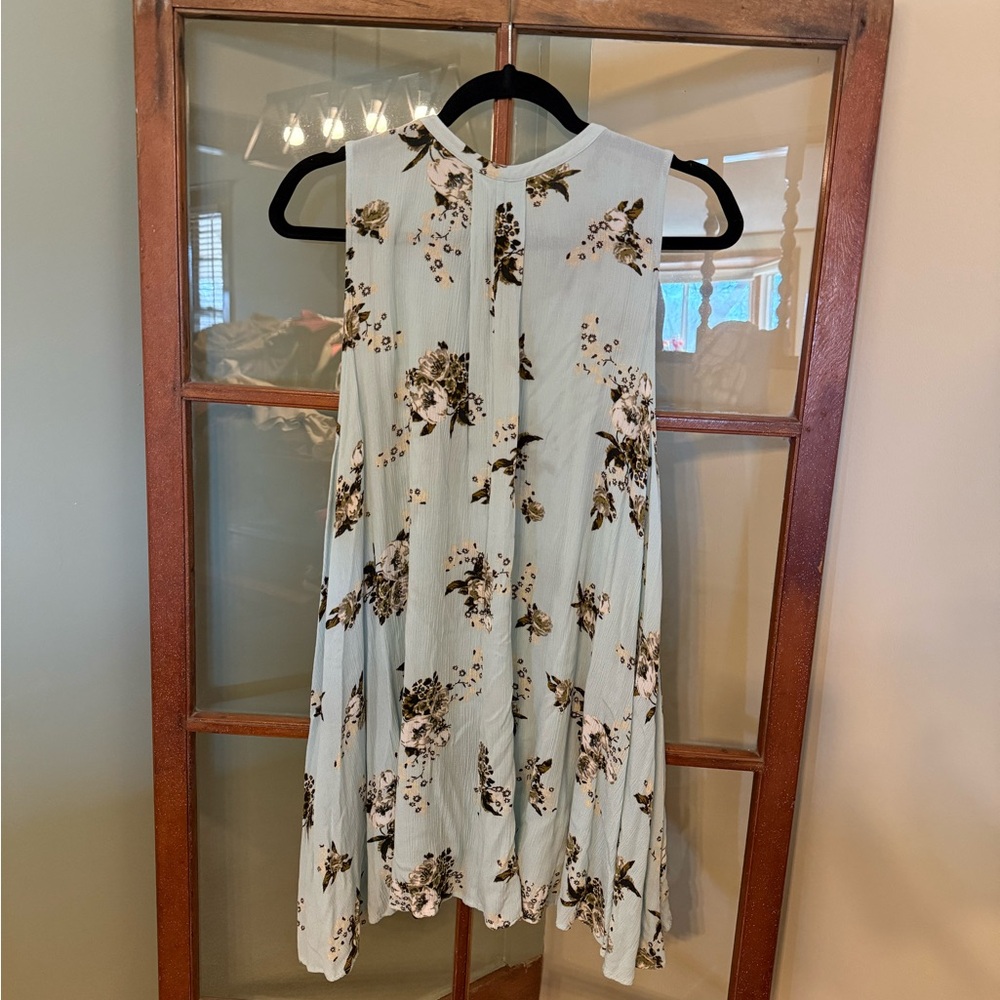 Free People Tree Swing Sleeveless Floral Mint Boho Flowy Tunic Tank Top Small - Picture 7 of 7
